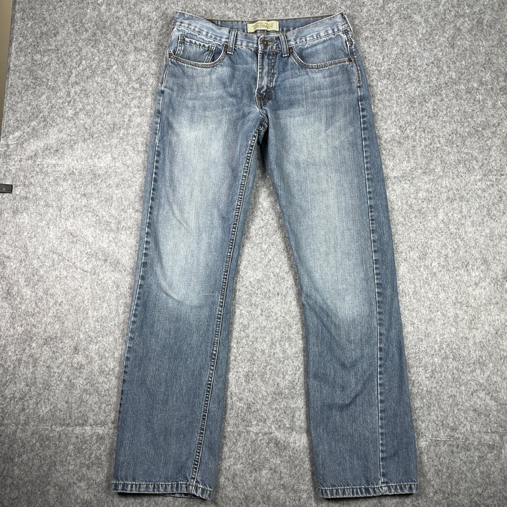Wrangler Jeans Mens 32x32 Blue Slim Straight Denim Pants Cowboy Ranch Western